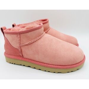 UGG CLASSIC ULTRA MINI PINK BLOSSOM SHEARLING LINED BOOT US 8, $200